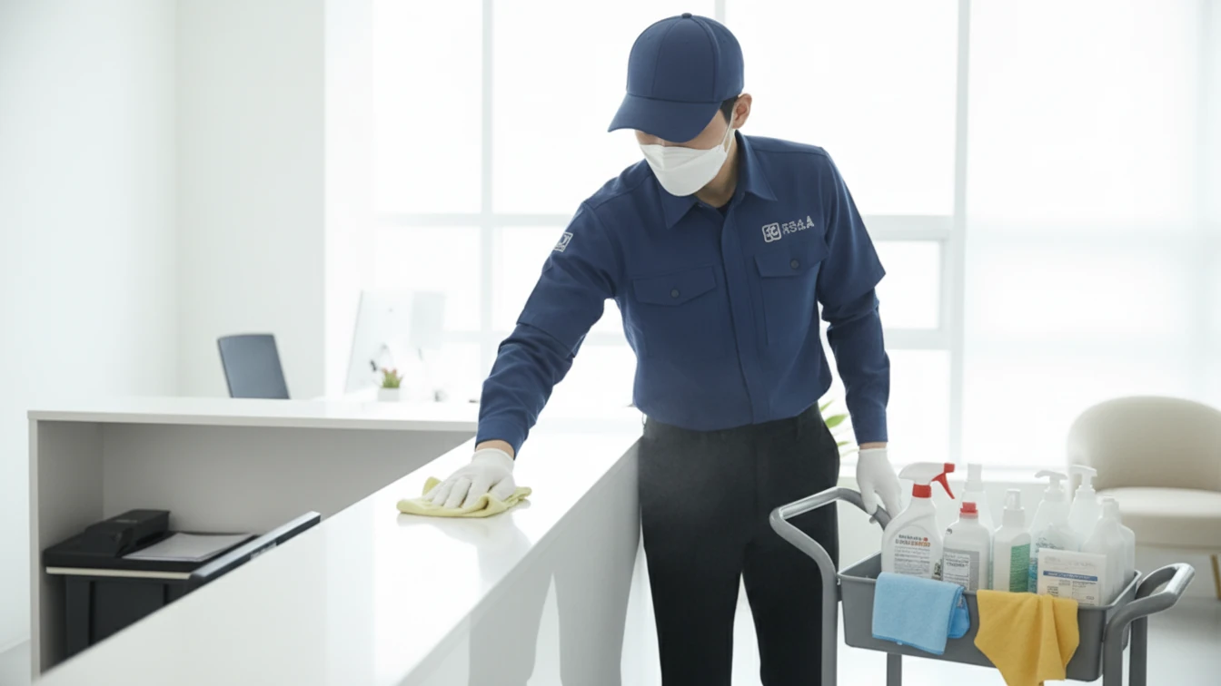 의료시설 업무 집기 주변의 표면 청소